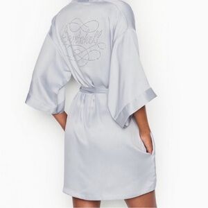 Victoria’s Secret silky bombshell silver kimono robe